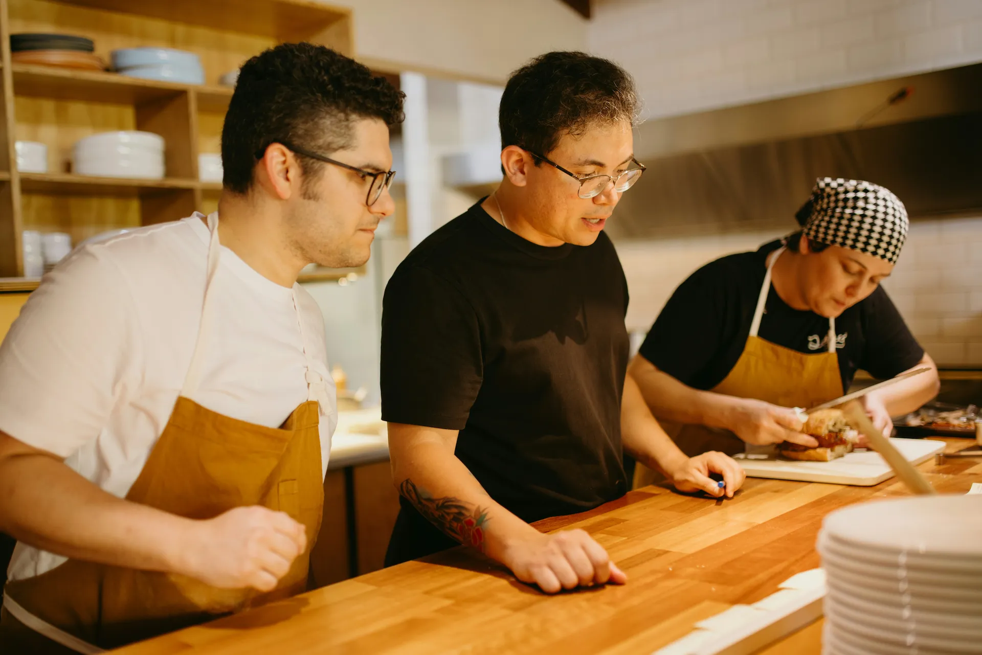 Aurora's culinary team at work in our open kitchen